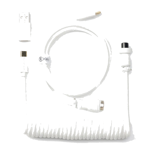 Keychron Coiled Aviator Cable -White (Straight)
