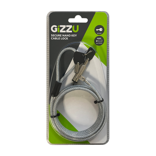 Gizzu 1.8m Nano Key Lock Security Cable with Key