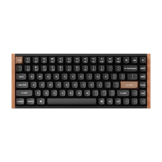 Keychron K2 HE 75% Magnetic Switch Hot-Swap Gateron Dbl-Rail Nebula Switch RGB Wireless Keyboard - Black (Wood + Al)