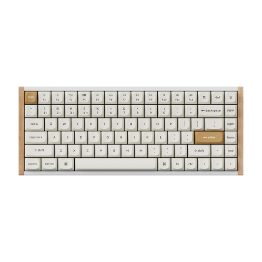 Keychron K2 HE 75% Magnetic Switch Hot-Swap Gateron Dbl-Rail Nebula Switch RGB Wireless Keyboard - White (Wood + Al)