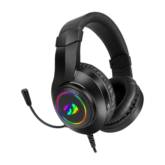 REDRAGON Over-Ear HYLAS Aux (Mic & Headset)|USB (Power Only) RGB Gaming Headset - Black