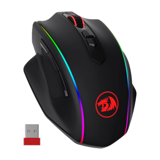 REDRAGON VAMPIRE ELITE Wireless 16000DPI|8 Button|Ergonomic Design|P3335 Optical Sensor|Type-C Cable|RGB Backlit Gaming Mouse - Black
