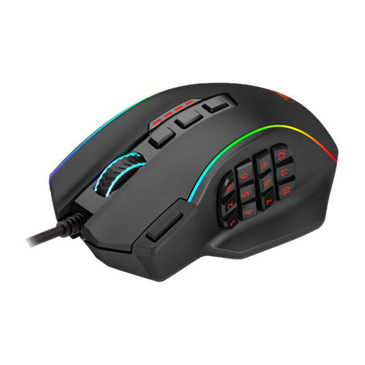 REDRAGON PERDICTION 4 12400DPI RGB MMO Ergo Gaming Mouse - Black
