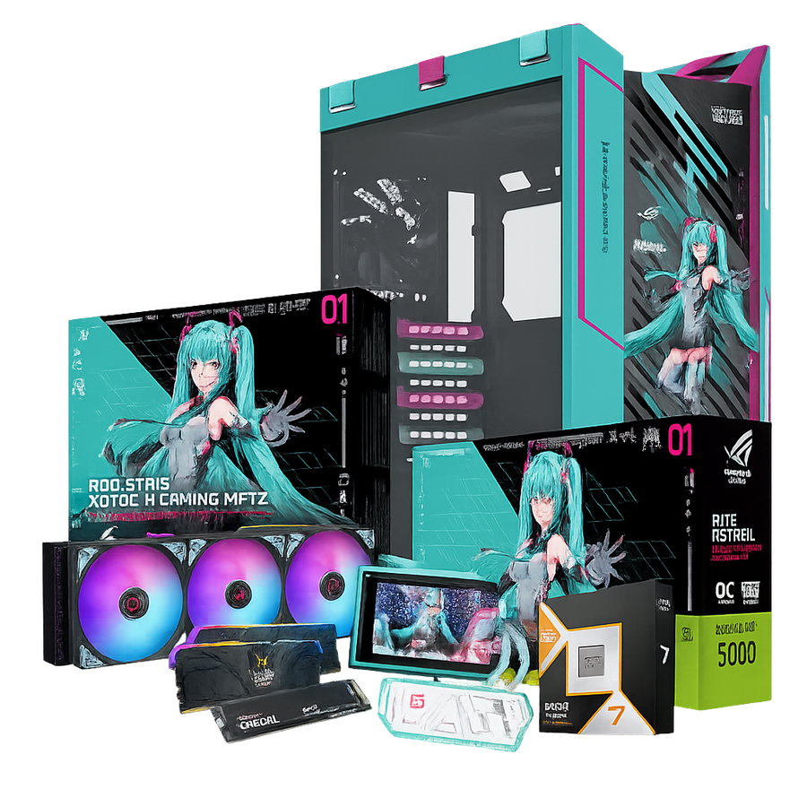 PCBuilder Ryzen 7 9800X3D HATSUNE MIKU Windows 11 Gaming PC