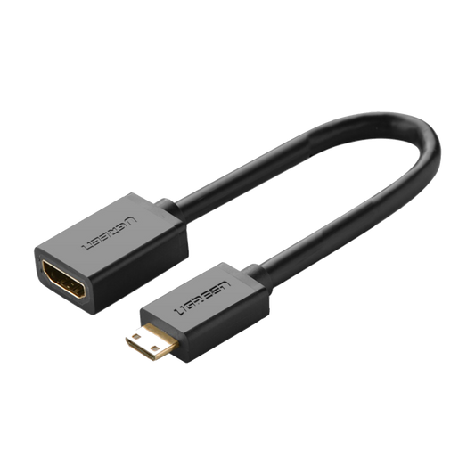 UGREEN Mini HDMI Male to HDMI Female Adapter Cable 22cm (Black)
