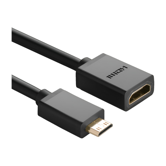 UGREEN Mini HDMI Male to HDMI Female Adapter Cable 22cm (Black)