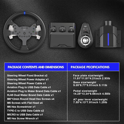 PXN V99 270/900 degree FFB racing wheel with pedals/shifter