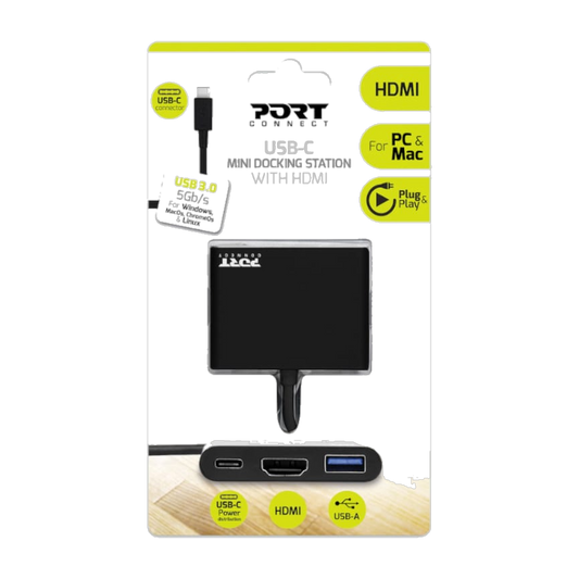 Port USB Type-C to 1xHDMI 1xUSB3.0 60W PD Dock