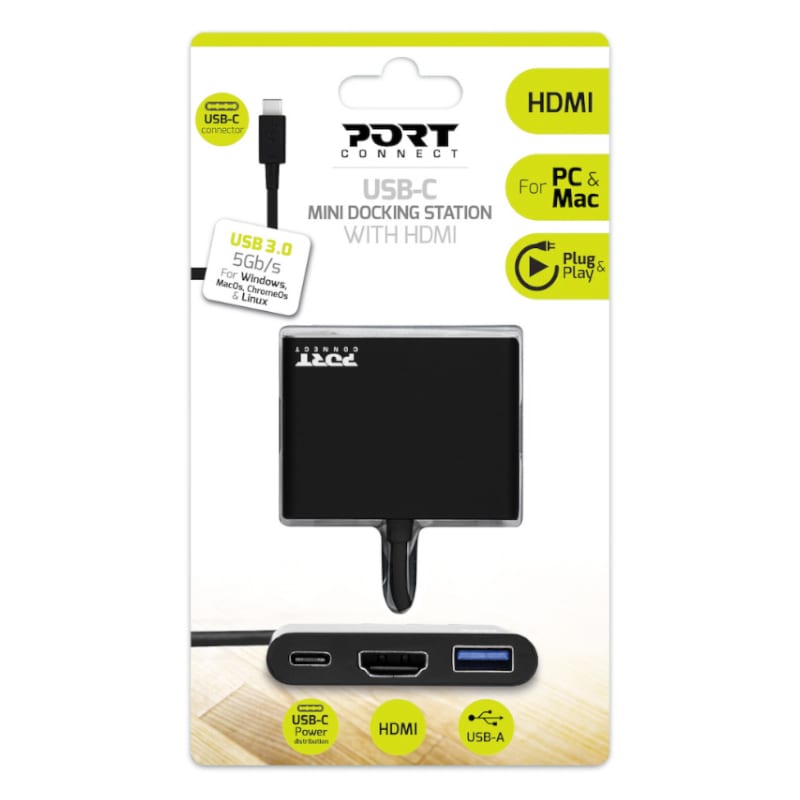 Port USB Type-C to 1xHDMI 1xUSB3.0 60W PD Dock