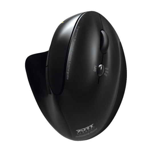Port Mouse Ergonomic Rech BT & RF Black 3 Year Warranty