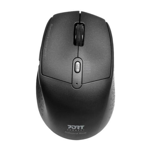Port Mouse Office Pro Rechargable BT & RF Black 3 Year Warranty