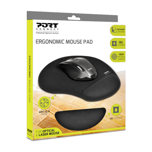 Port Ergonomic Gel Mouse Pad - Black