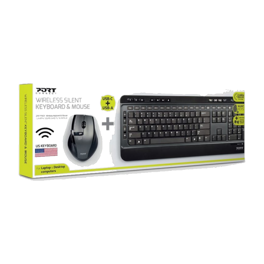 Port Wireless Combo Keyboard+Mouse 2YR