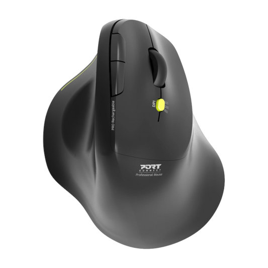 Port Mouse Ergo Soft Rechargable BT & RF Black 3 Year Warranty