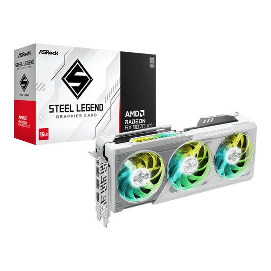 ASRock Radeon RX9070 XT Steel Legend 16G Graphics Card