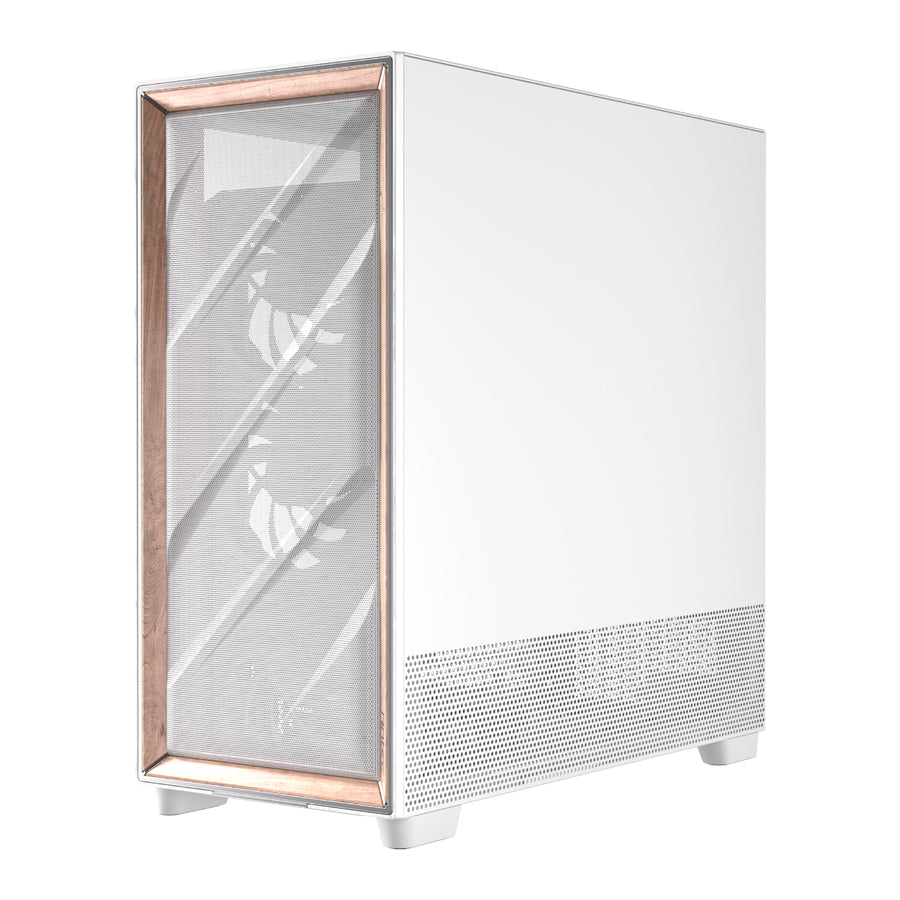 Antec FLUX PRO E-ATX | ATX | Micro-ATX | ITX Full-Tower Gaming Chassis Wood Front Panel- White