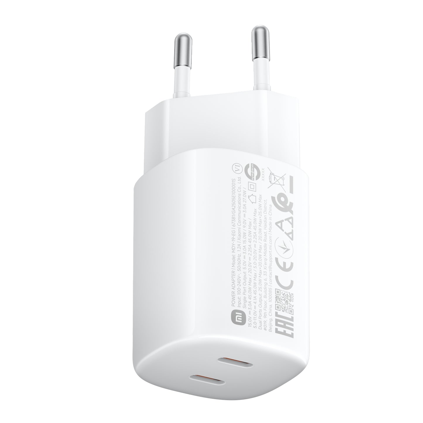 Xiaomi 45W Nano Turbo Charging Power Adapter (2-Port) EU