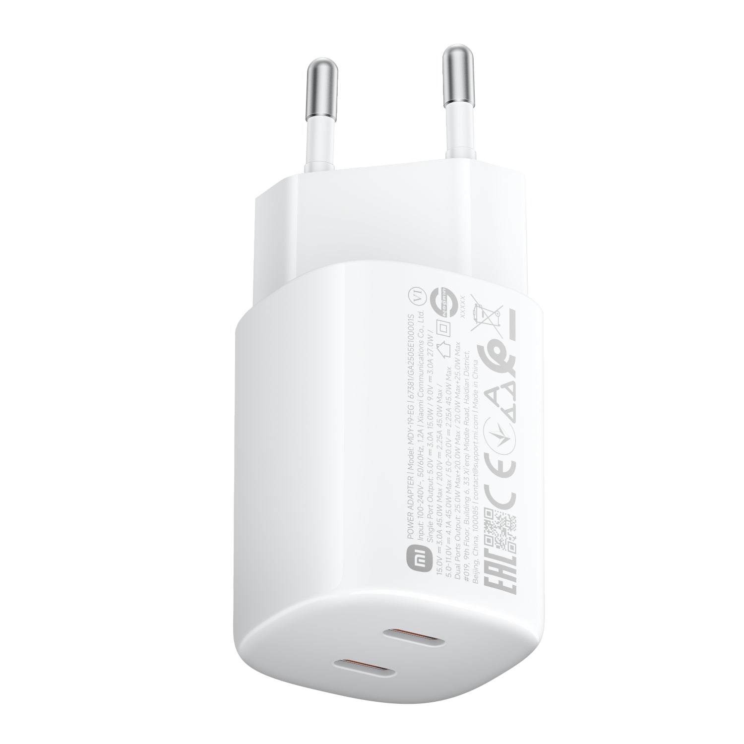 Xiaomi 45W Nano Turbo Charging Power Adapter (2-Port) EU