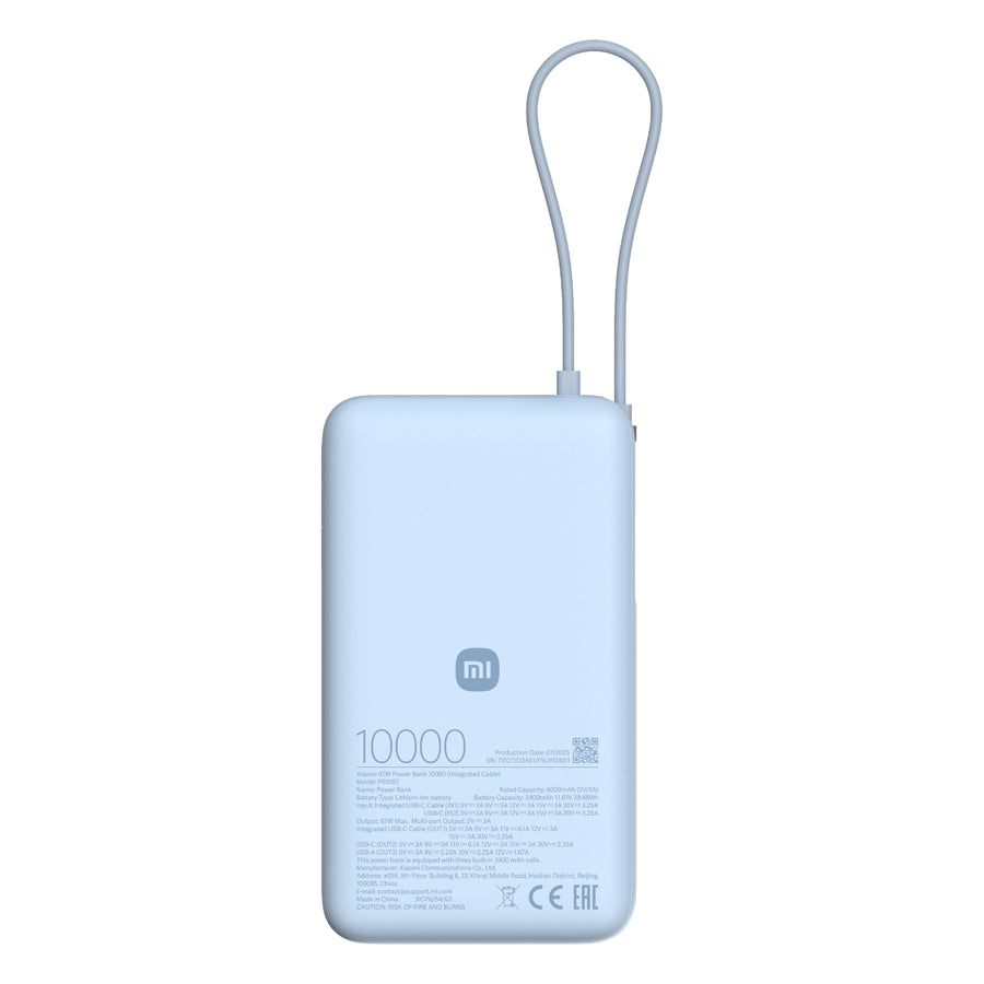 Xiaomi 67W Power Bank 10000mAh (Intergrated Cable) - Ice Blue