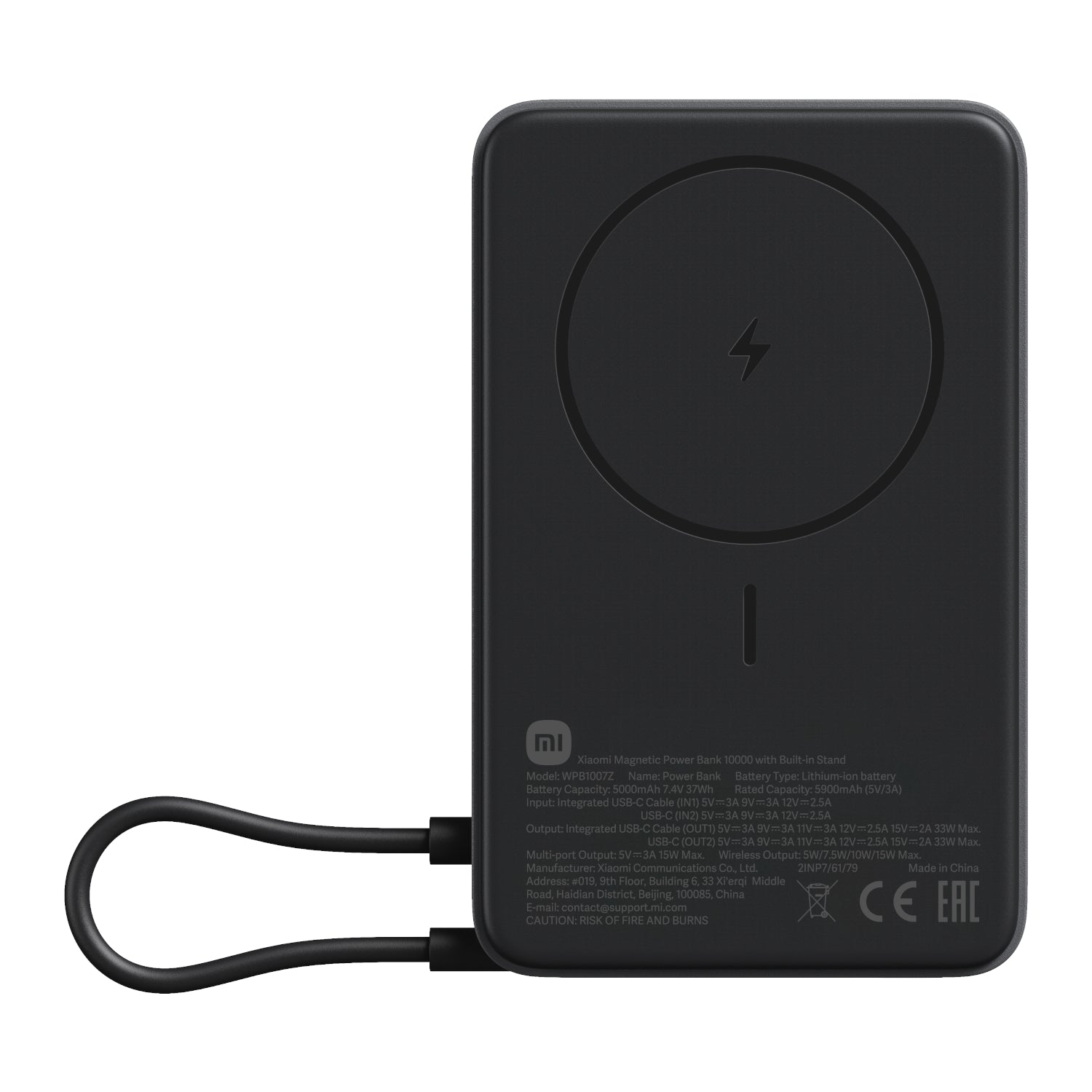 Xiaomi Magnetic Power Bank 10000 with Built-in Stand Gray