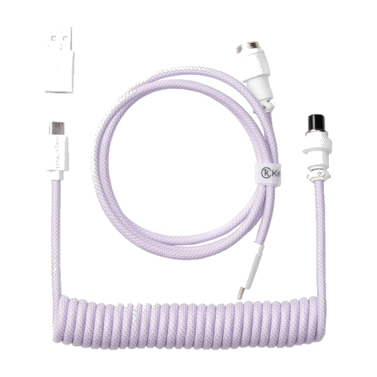Keychron Coiled Aviator Cable - Light Purple (Straight)