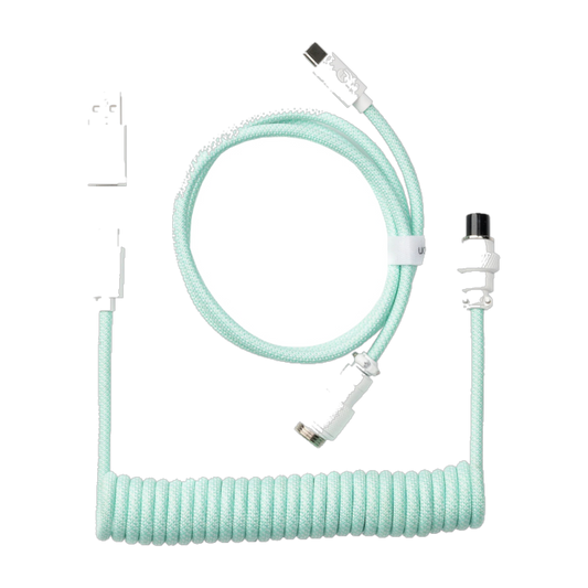 Keychron Coiled Aviator Cable - Mint (Straight)