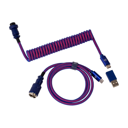 Keychron Premium Coiled Aviator Cable - Purple (Straight)