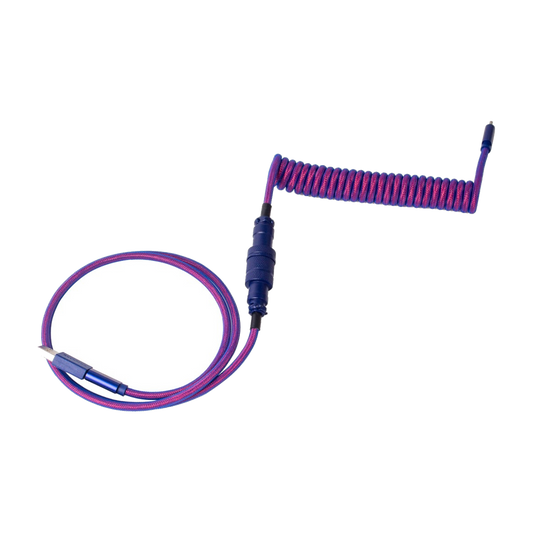 Keychron Premium Coiled Aviator Cable - Purple (Straight)