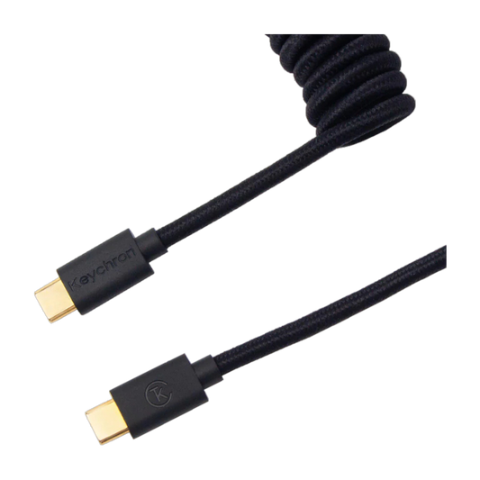 Keychron Coiled Aviator Cable - Black (Straight)