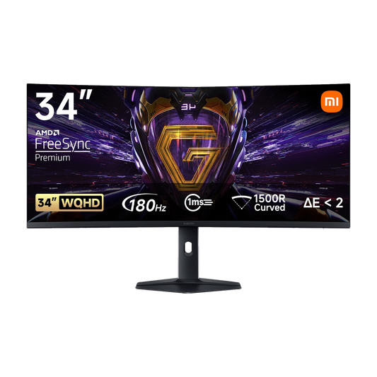 Xiaomi G34WQi 34" 1440p UltraWide IPS Curved Gaming Monitor (180Hz, 1ms, 21:9, HDMI/DP, AMD FreeSync, & 1500R Curve)