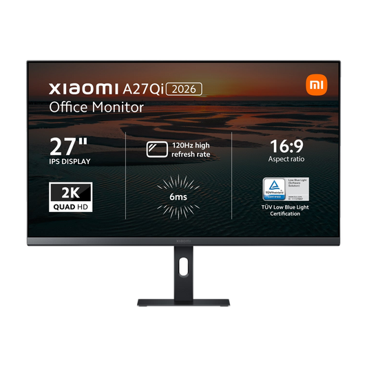 Xiaomi A27Qi 2026 27" 2K 1440p IPS Monitor (120Hz, 6ms, 16:9, HDMI2.0/DP1.4, Audio and VESA Mount)