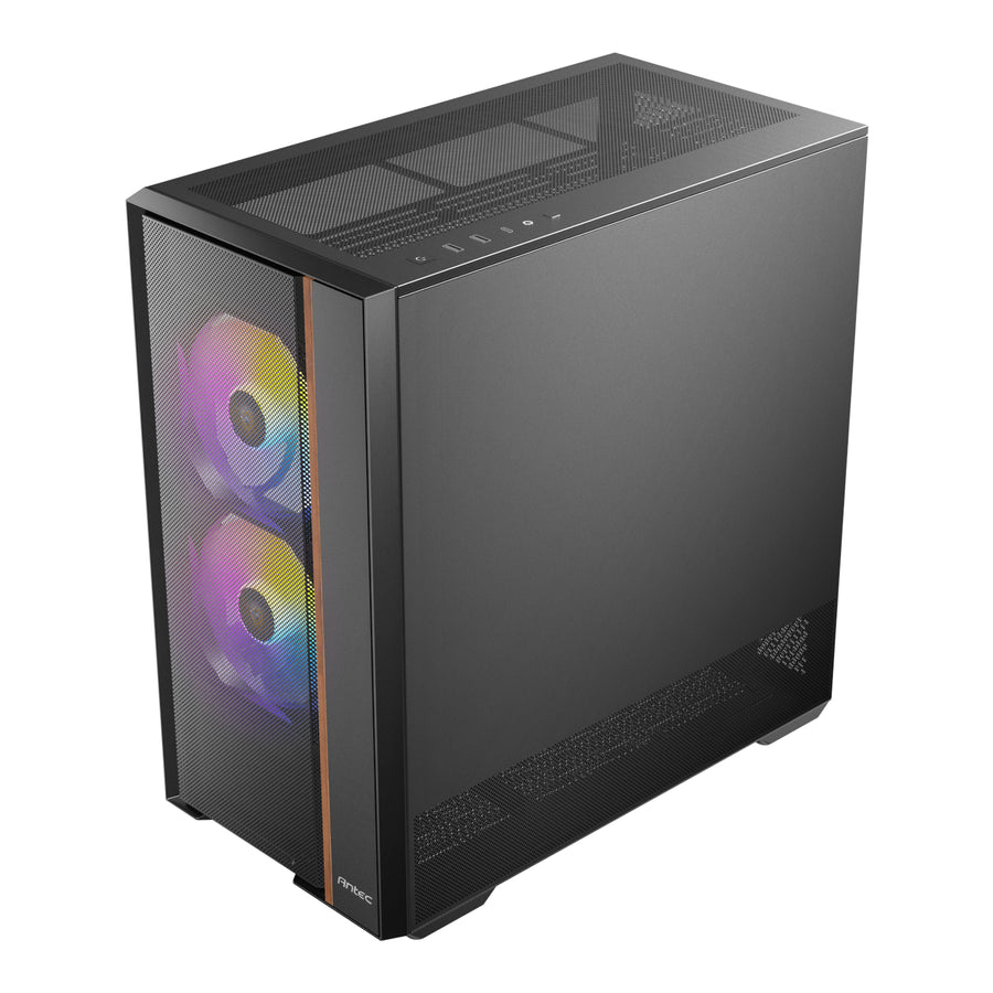 Antec FLUX E-ATX | ATX | Micro-ATX | ITX Mid-Tower Gaming Chassis Wood Front Panel- Black