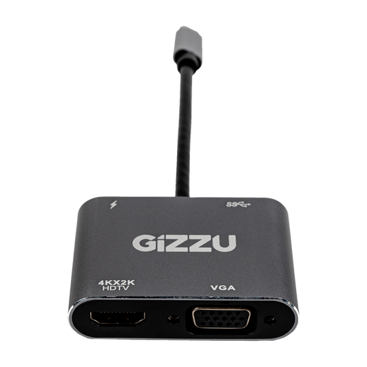Gizzu Type-C to VGA | 4K HDMI | USB3.0 | PD