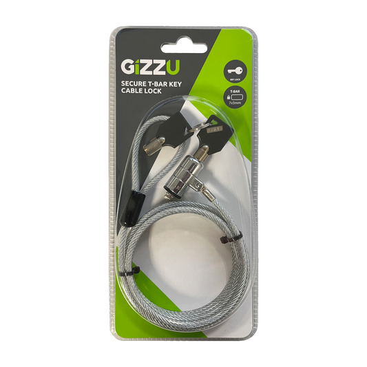 Gizzu 1.8m T-Bar Laptop Cable Lock Master Key Compatible