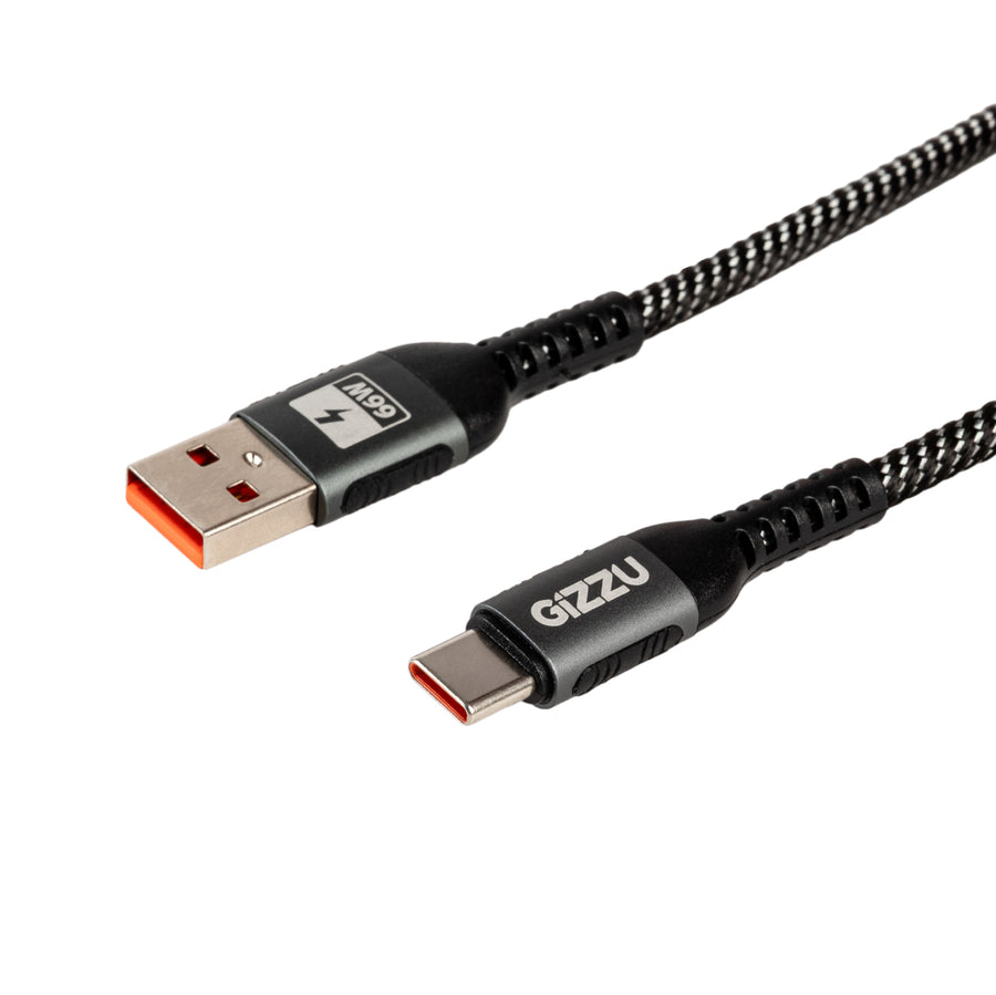 Gizzu USB-A 2.0 to Type-C 480Mps 66W Cable 1M Poly
