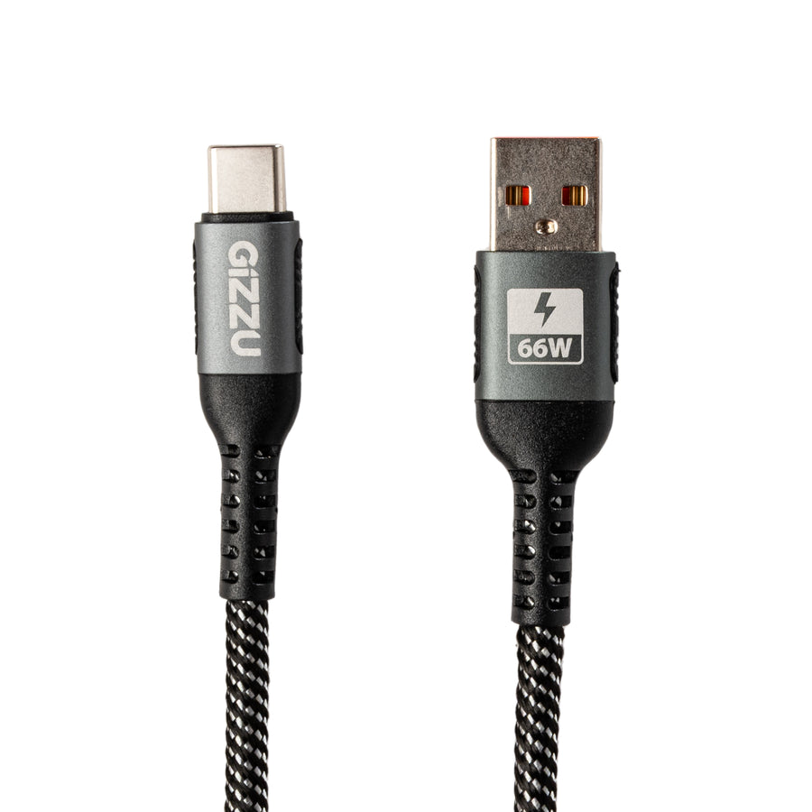 Gizzu USB-A 2.0 to Type-C 480Mps 66W Cable 2M Poly