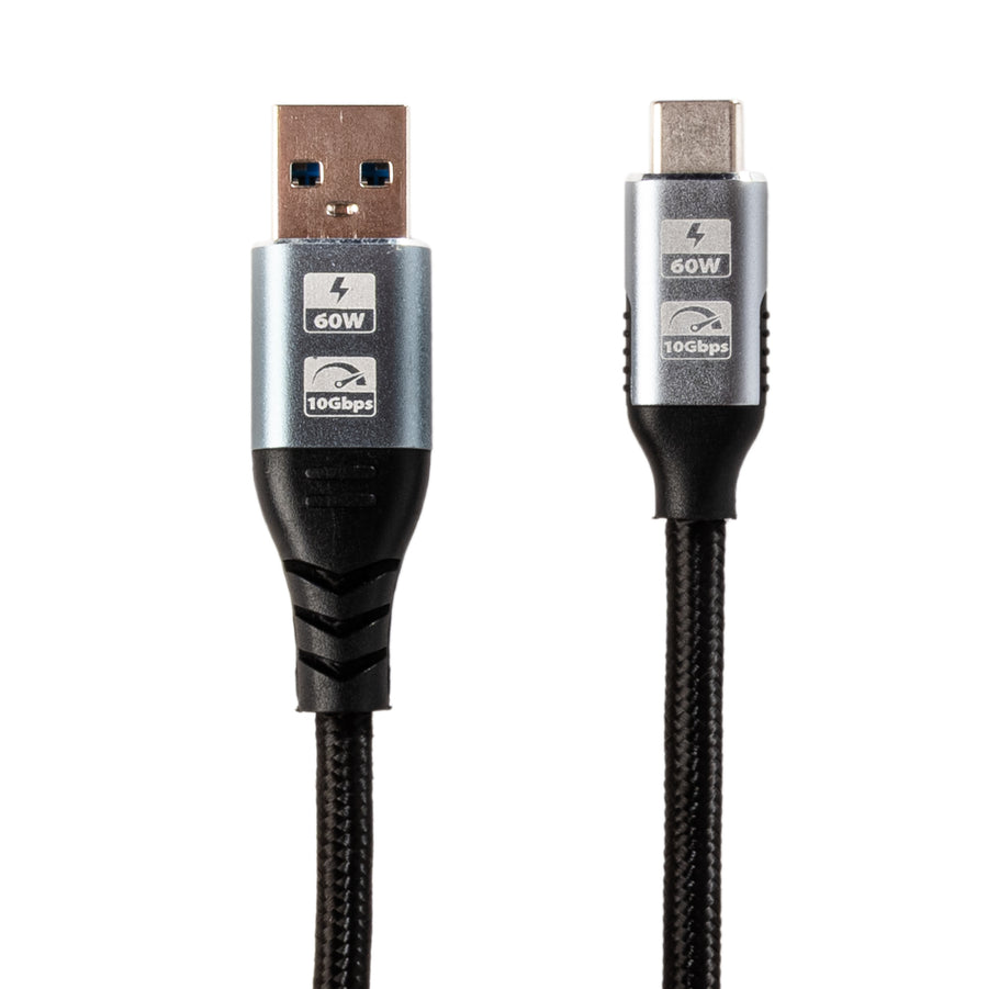 Gizzu USB-A 3.2 to Type-C 10Gbps 60W Cable 1M Poly