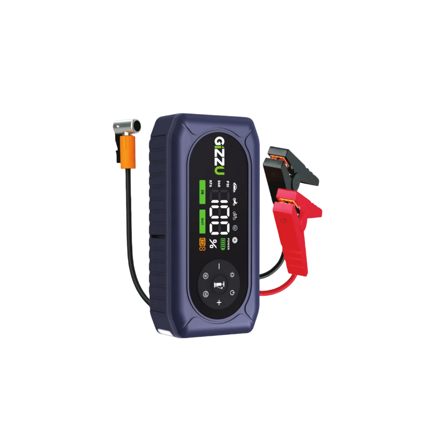 Gizzu 1000A 4-in-1 Jump Starter with Air Compressor 10400mAh - Black