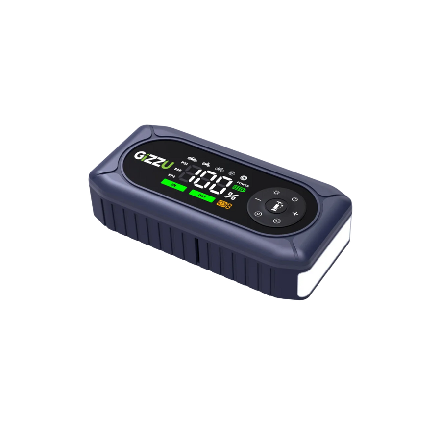 Gizzu 1000A 4-in-1 Jump Starter with Air Compressor 10400mAh - Black