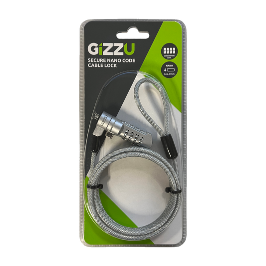 Gizzu 1.8m Nano Combination Lock Security Cable