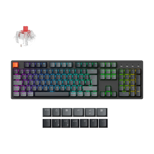 Keychron K10X ANSI Full Size 104 Key  Full Assembled  Red Switch RGB Backlight Hot-Swap keychron super switch BT/wired Normal Profile  Keyboard