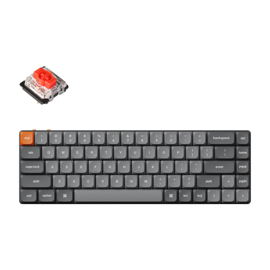 Keychron K7 MAX 65% Red Switch Hot-Swap Low Profile Gateron RGB Wireless Keyboard