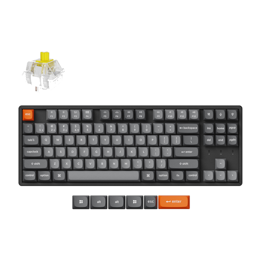 Keychron K8 Max 80% TKL Super Banana Switches Hot-Swap Normal Profile RGB Wireless Keyboard