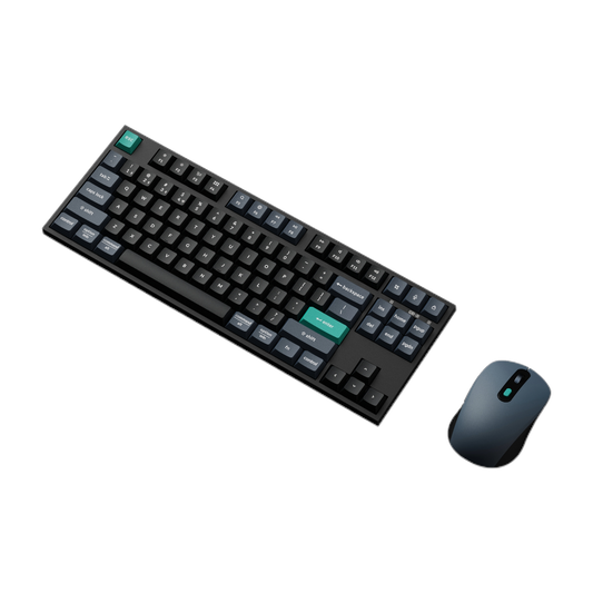 Keychron B33 80% TKL Keyboard and BM25 Mouse Wireless Combo - Black Green