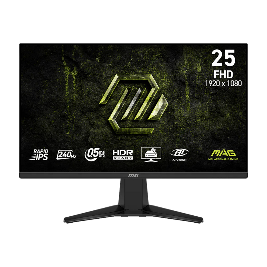 MSI MAG 255F X24 Gaming Monitor 1920x1080 (HD) Rapid IPS 0.5ms 240Hz Adapative Sync