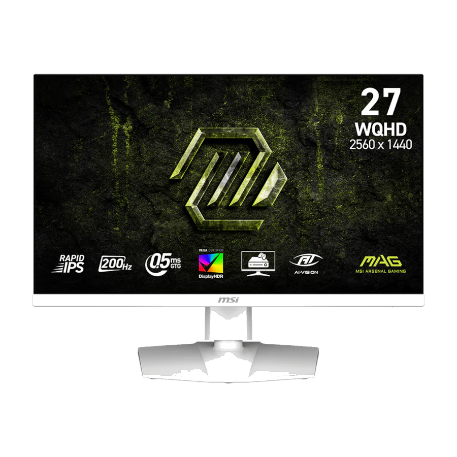 MSI MAG 274QRFW E20 Gaming Monitor 2560x1440 (WQHD) Rapid IPS 0.5ms 200Hz Adapative Sync