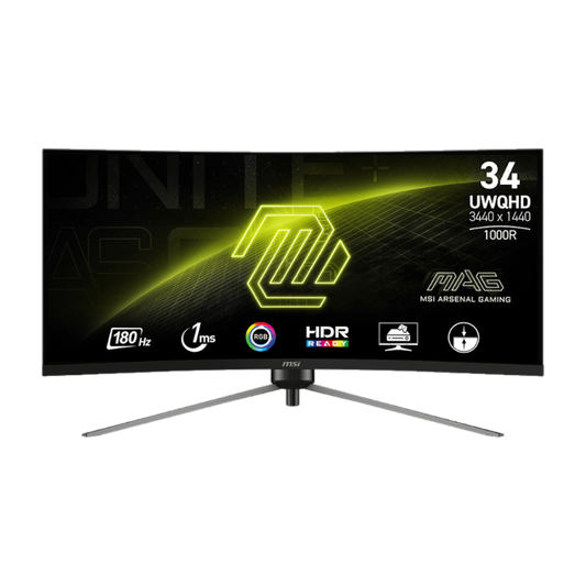 MSI MAG345CQR 34" Curved Gaming Monitor 3440x1440 (UWQHD) VA 1ms 180Hz