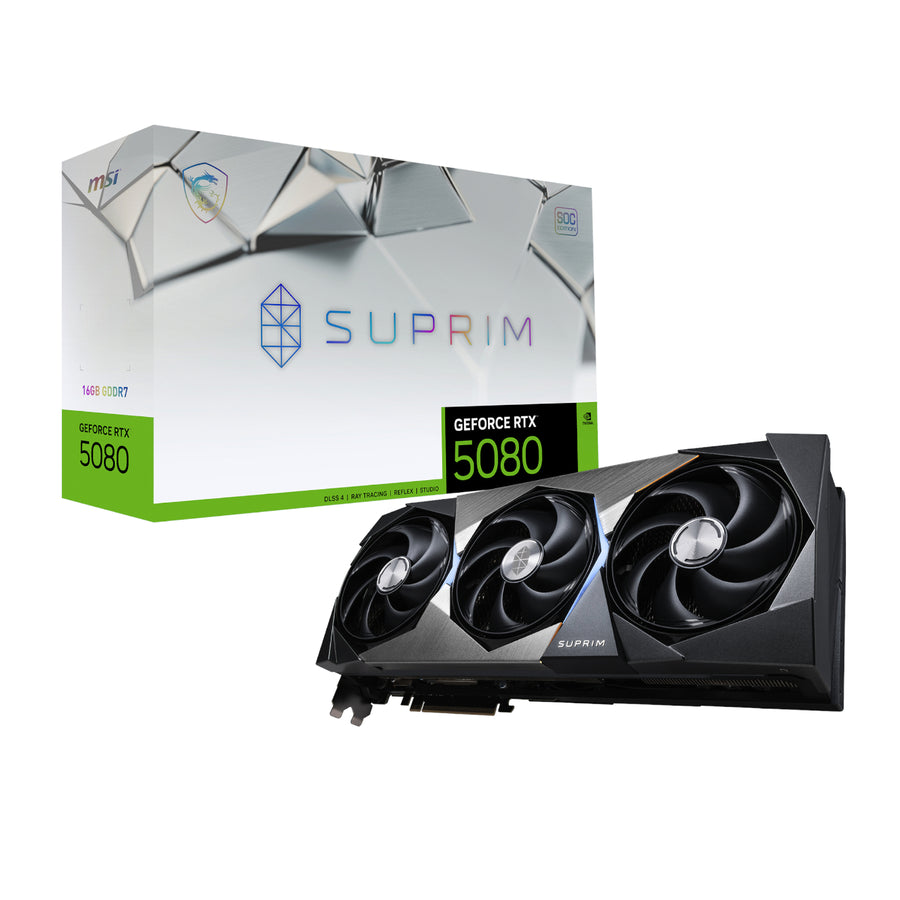 MSI Nvidia GeForce RTX 5080 SUPRIM SOC 16GB GDDR7 Graphics Card