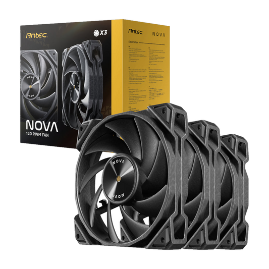 Antec NOVA PWM 120mm Case Fan 3 Pack Black