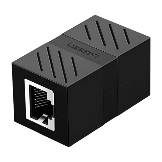 UGREEN RJ45 Network Keystone Jack Inline Coupler Female to Female 1pcs (Black)